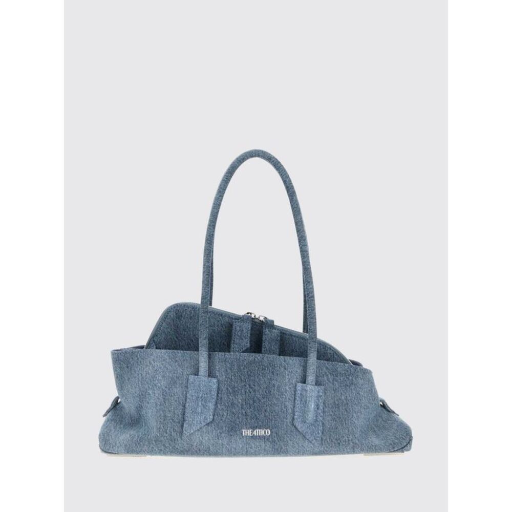 The Attico Women La Passeggiata The Attico Denim Shoulder Bag With Double Handle